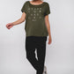 Damen T-Shirt FÜR WERTE STEHEN (grün)