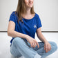 Damen T-Shirt WASSER BRINGT LEBEN (blau)