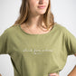 Damen T-Shirt FÜR WERTE STEHEN (olivgrün)