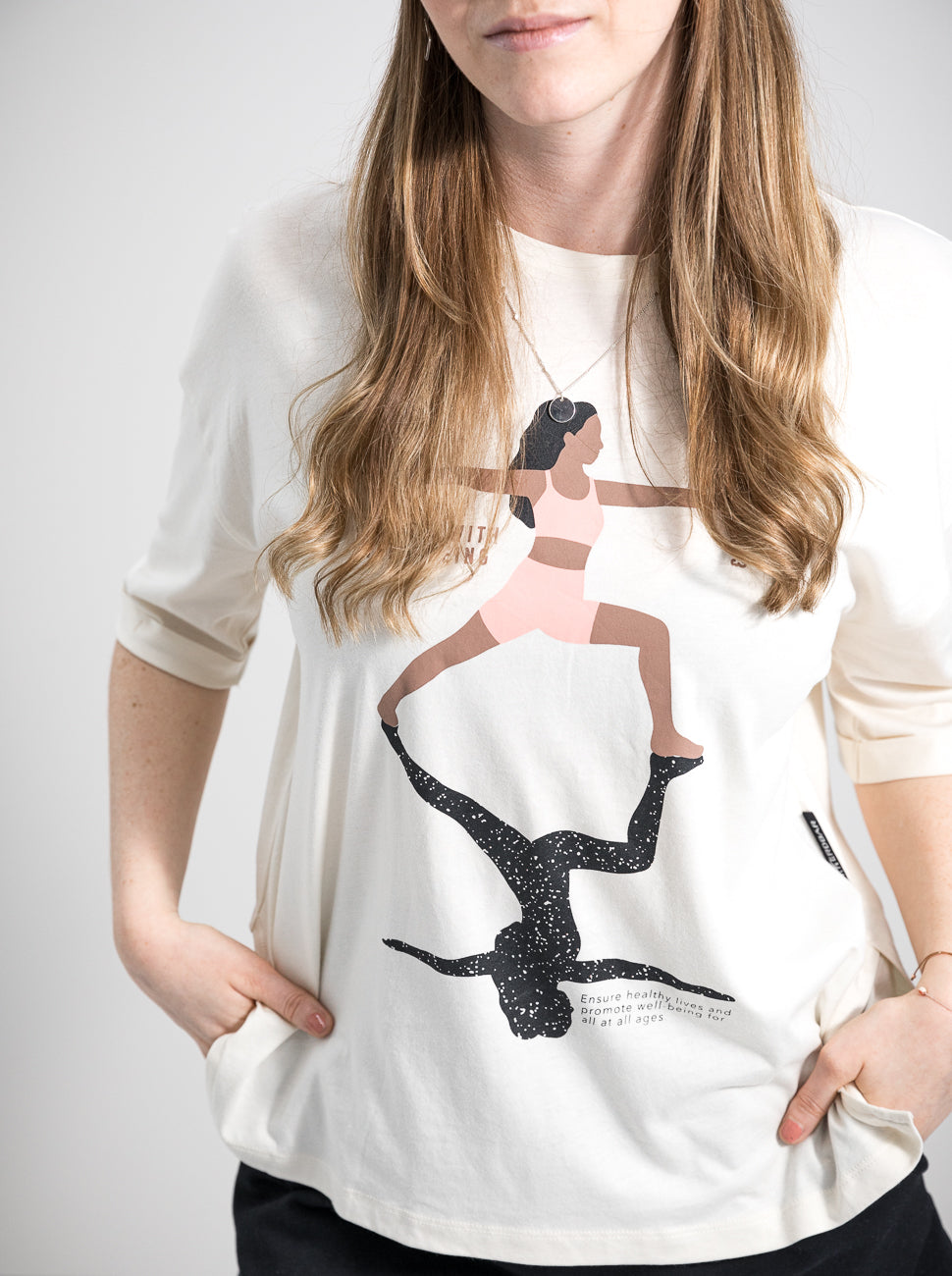 Damen T-Shirt GESUNDHEIT KOMMT VON WOHLBEFINDEN (beige)