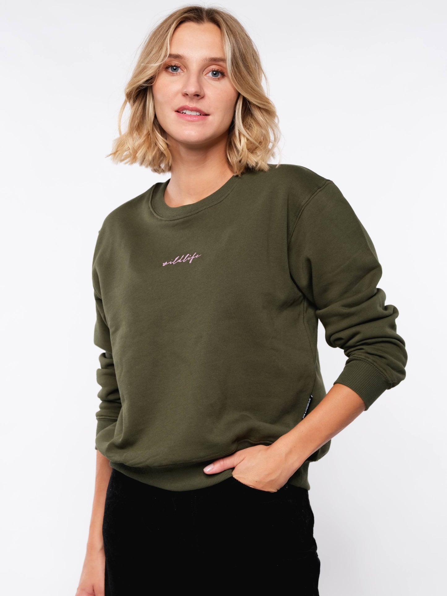 Damen Sweater WILDLEBEN ZÄHLT (grün)