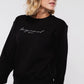 Damen Sweater WENIGER EGO MEHR SEELE (schwarz)