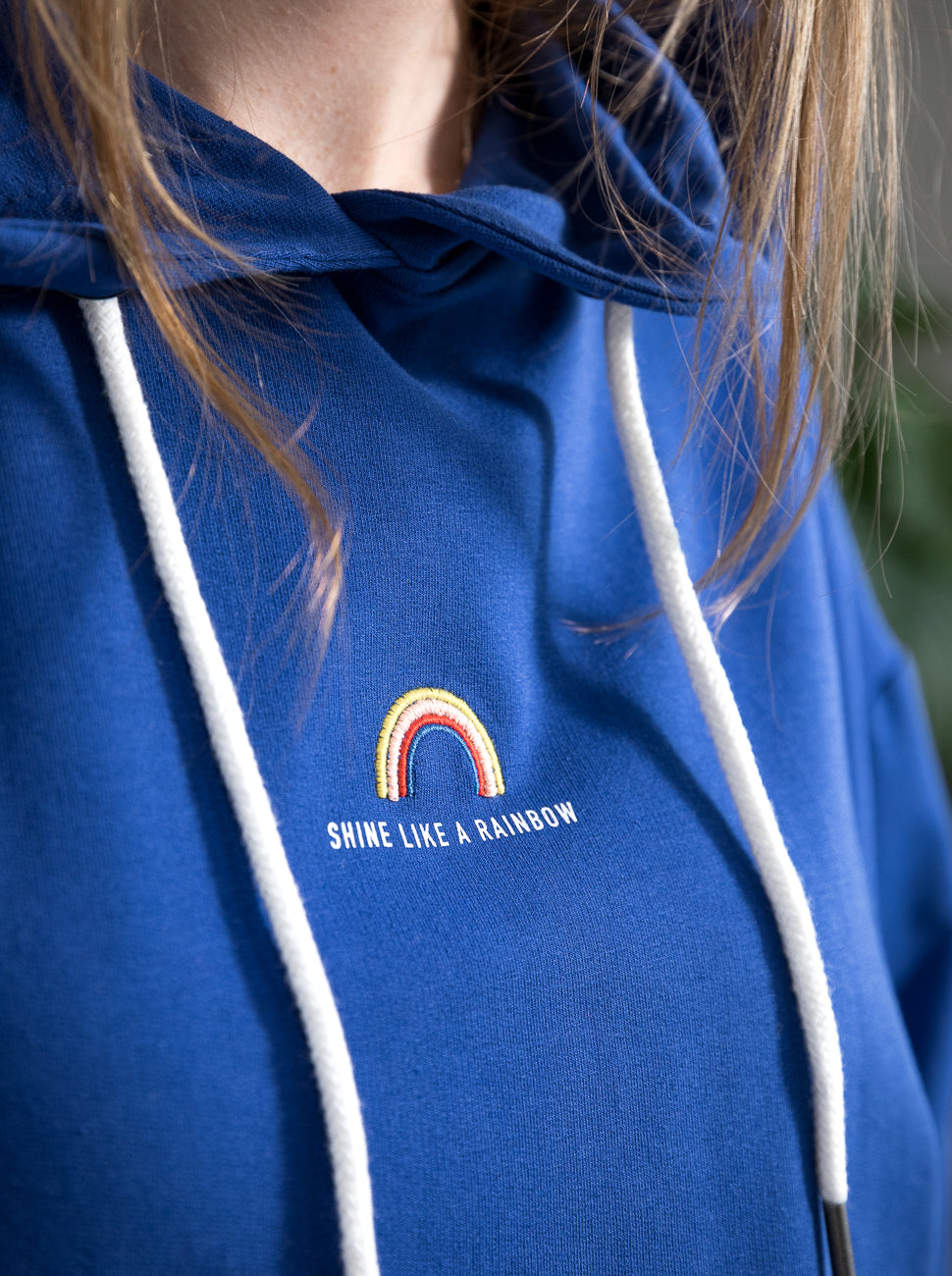 Damen Hoodie REGENBOGEN (blau)