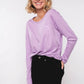 Damen Langarmshirt VERSPRECHEN (lavendel)