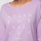 Damen Langarmshirt FÜR WERTE STEHEN (lavendel)