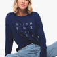 Damen Langarmshirt FÜR WERTE STEHEN (blau)