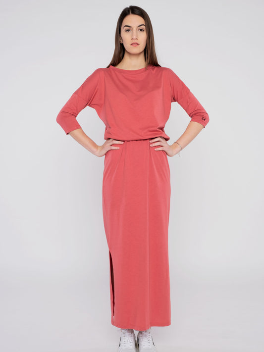 Women Dress Red with waistband (long) - ERDBÄR #Worldchanger
