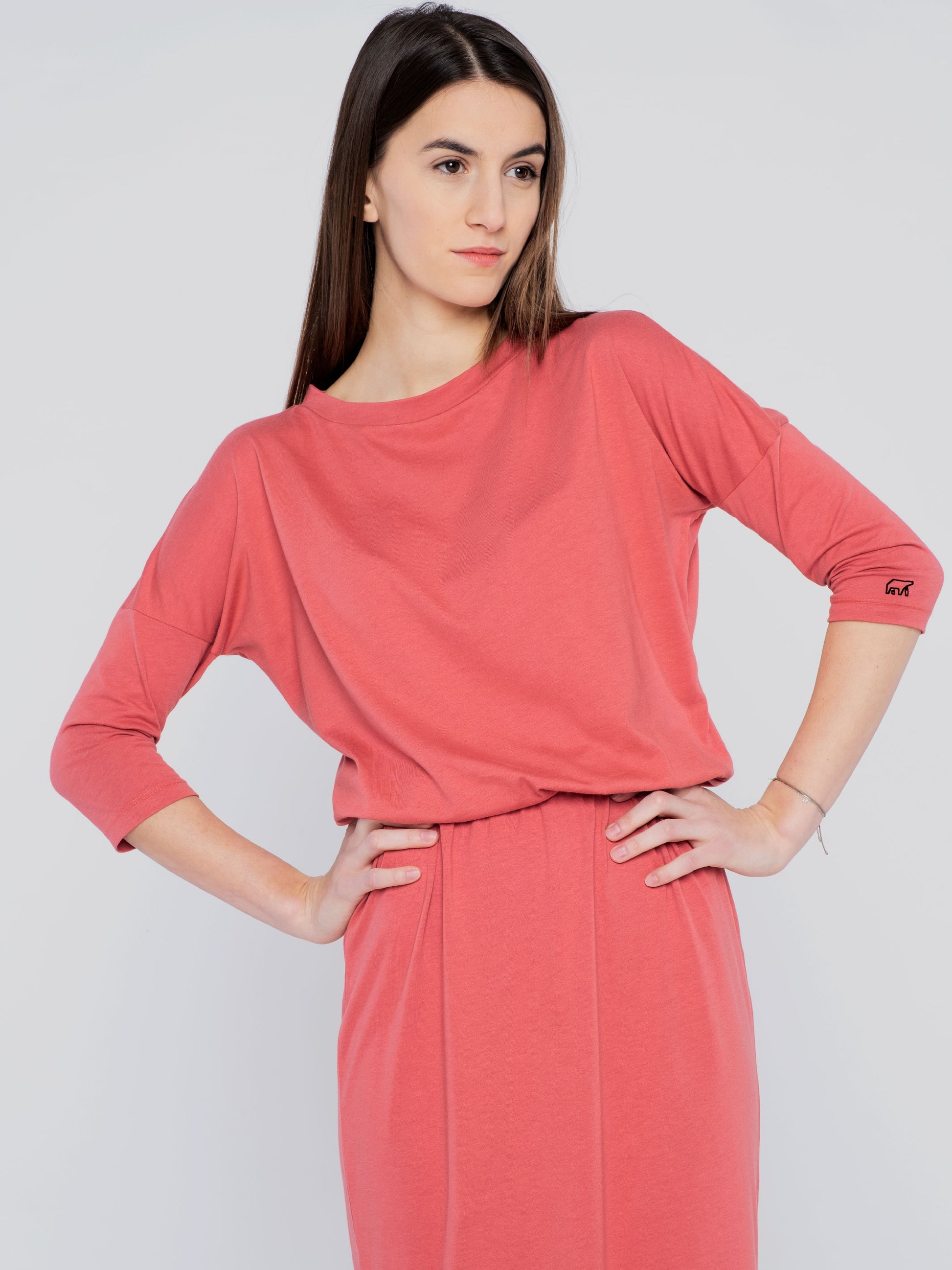 Women Dress Red with waistband (long) - ERDBÄR #Worldchanger