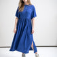 Damen lockeres T-Shirt Kleid (marine)