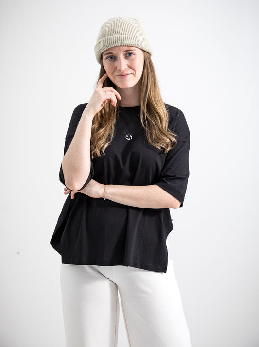 Damen T-Shirt SMILEY (schwarz)