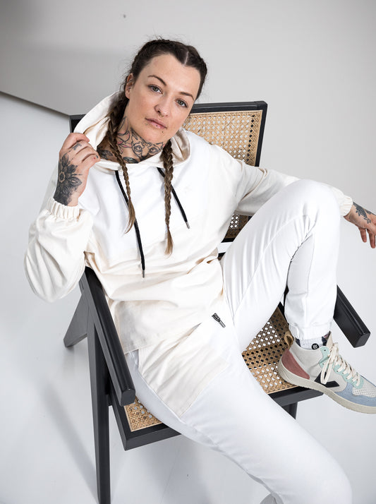 Damen Hoodie LOGOBÄR (beige)