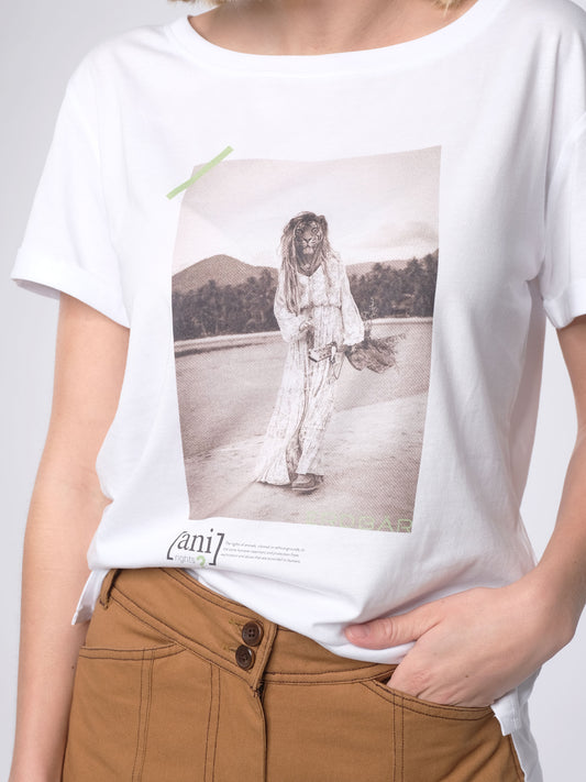 Damen lockeres T-Shirt 08 MIT DIESEM STYLE UNTERSTÜTZT DU! (weiß)
