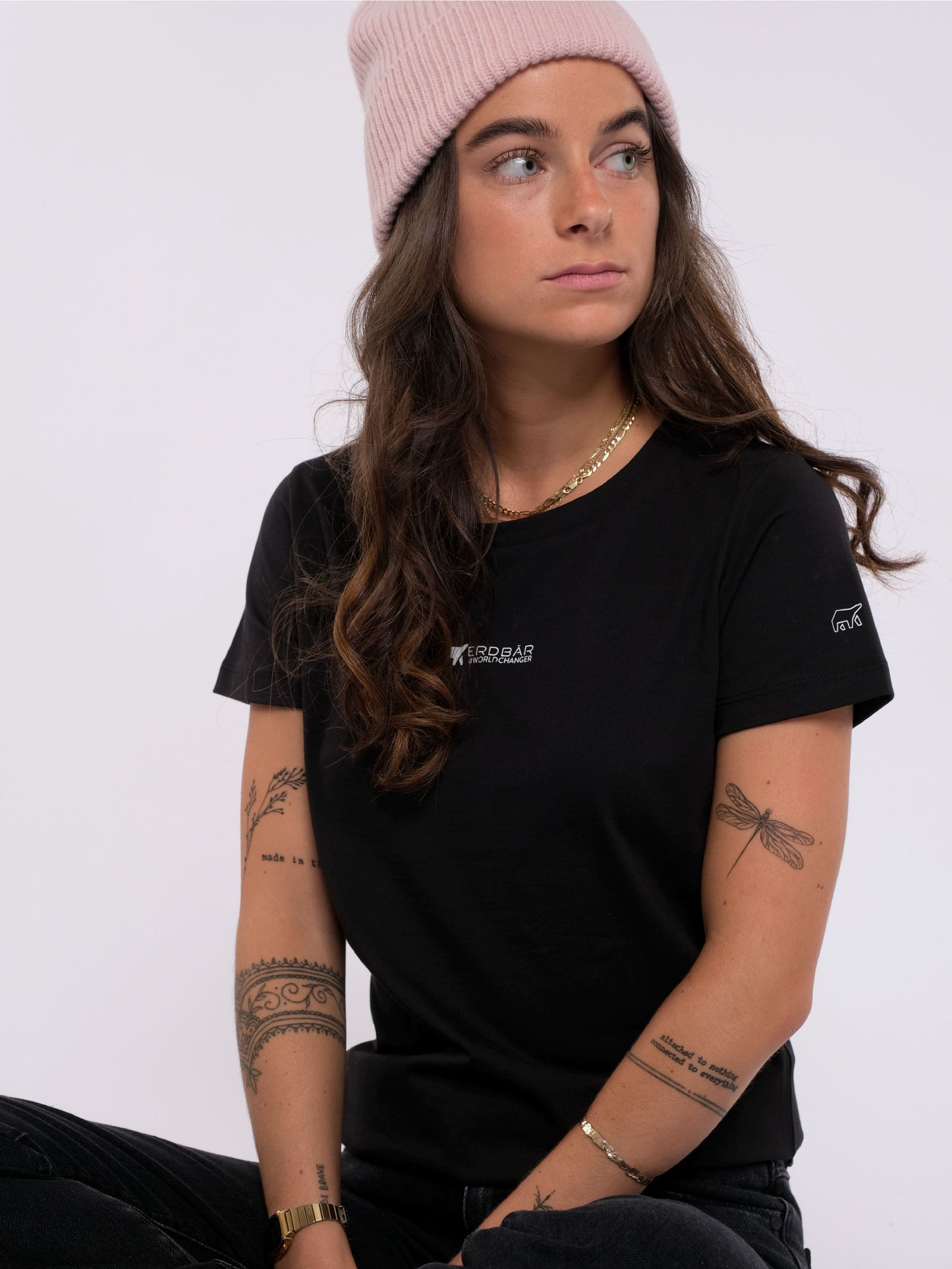 Damen T-Shirt ERDBÄR (schwarz)