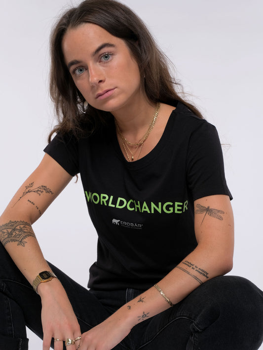 Damen T-Shirt ERDBÄR #WORLDCHANGER (schwarz)