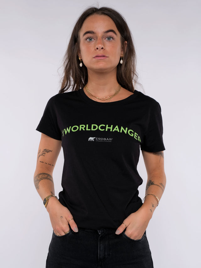 Damen T-Shirt ERDBÄR #WORLDCHANGER (schwarz)