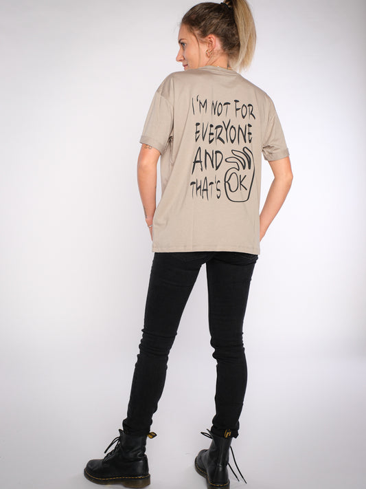Damen oversized T-Shirt DAS IST OK (beige)