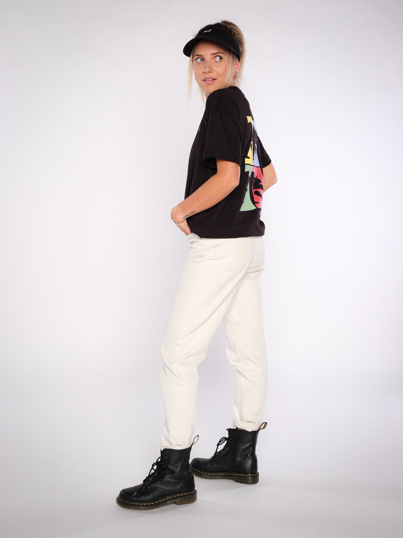 Damen oversized T-Shirt KOMM' WIE DU BIST (schwarz)