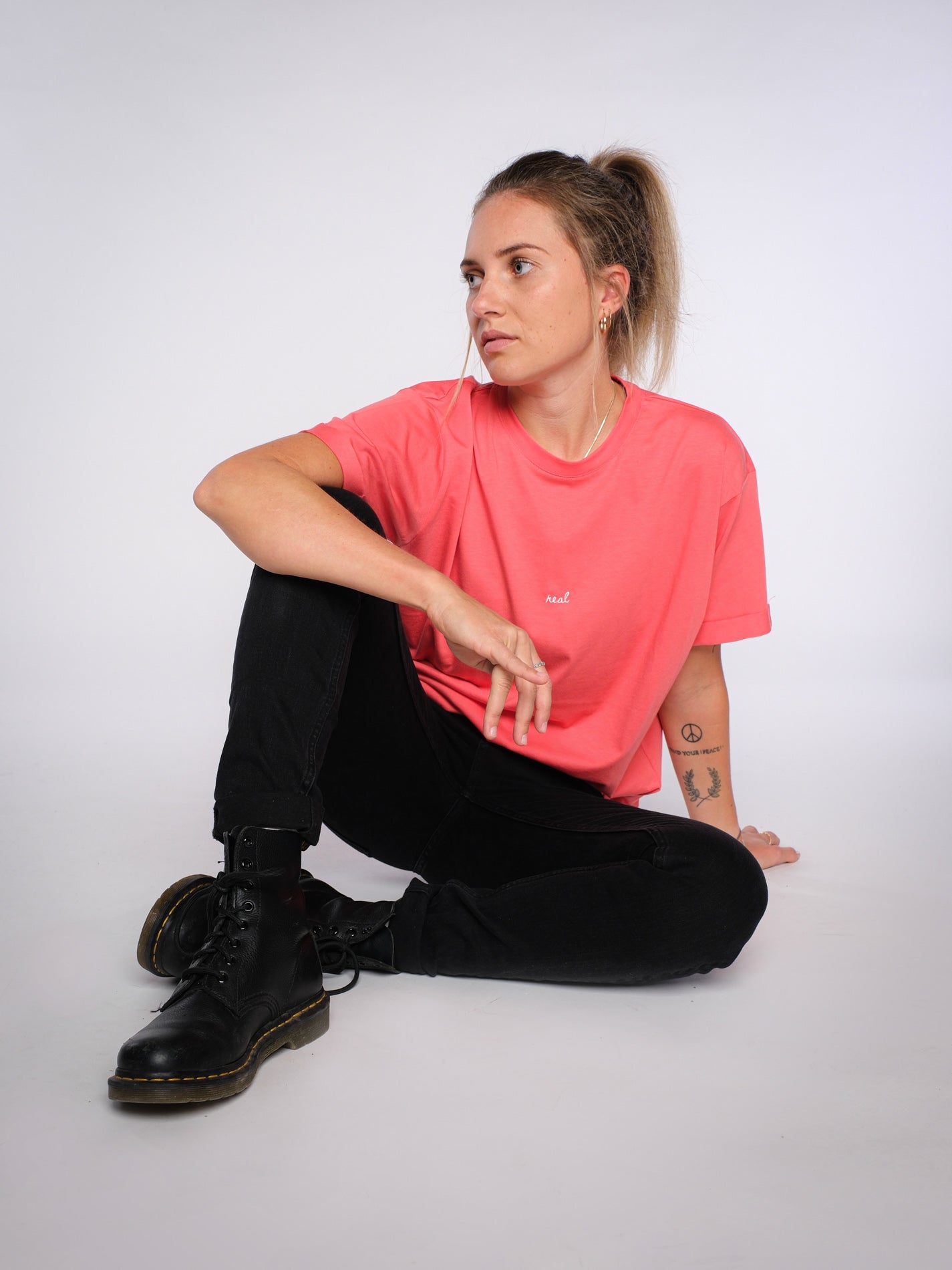 Damen oversized T-Shirt REAL (rot)