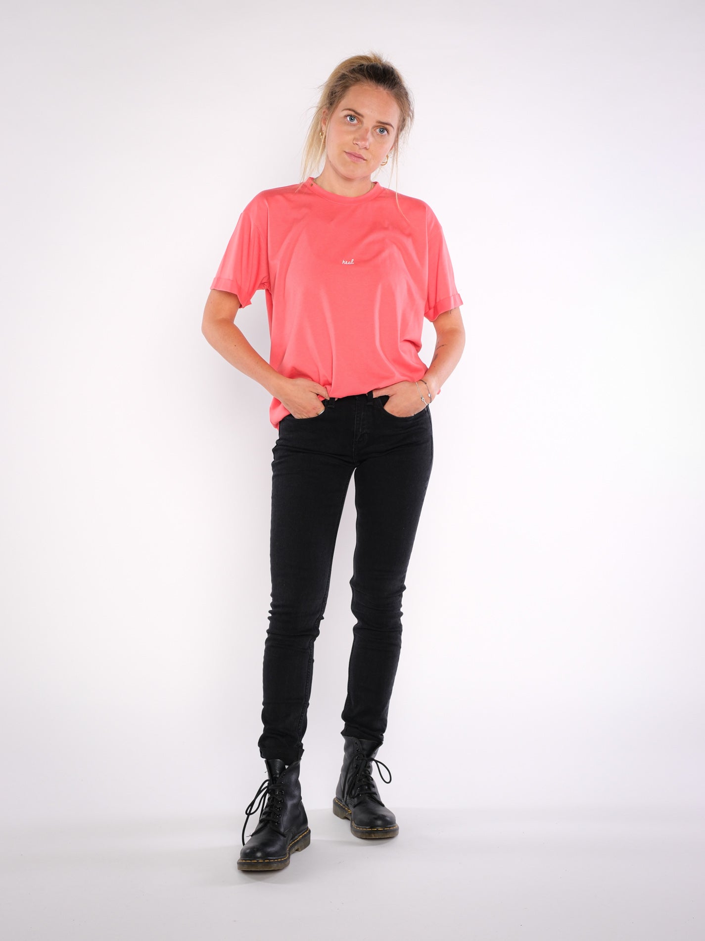 Damen oversized T-Shirt REAL (rot)