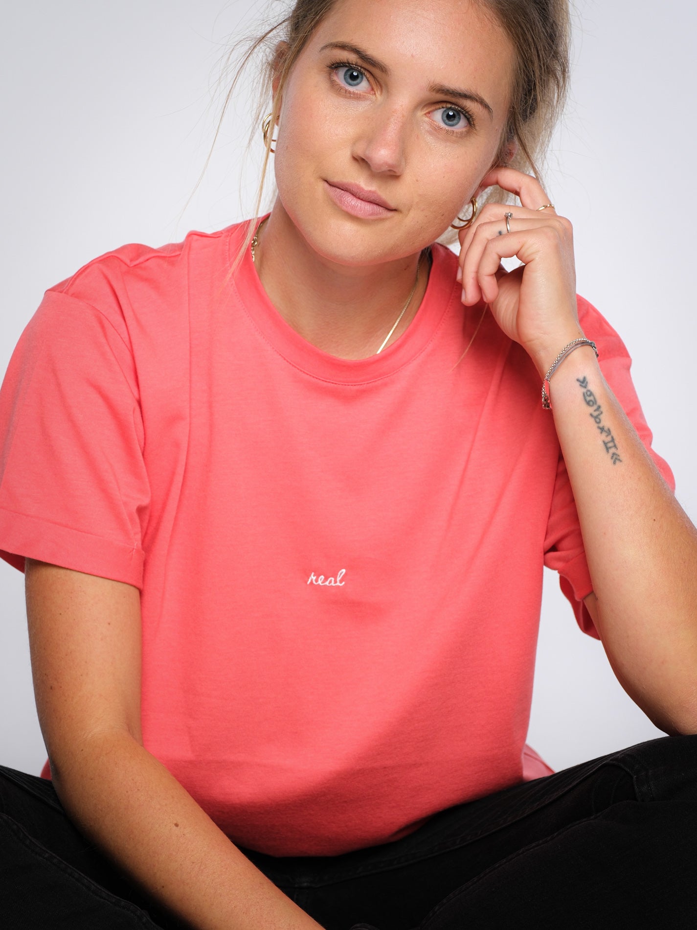 Damen oversized T-Shirt REAL (rot)