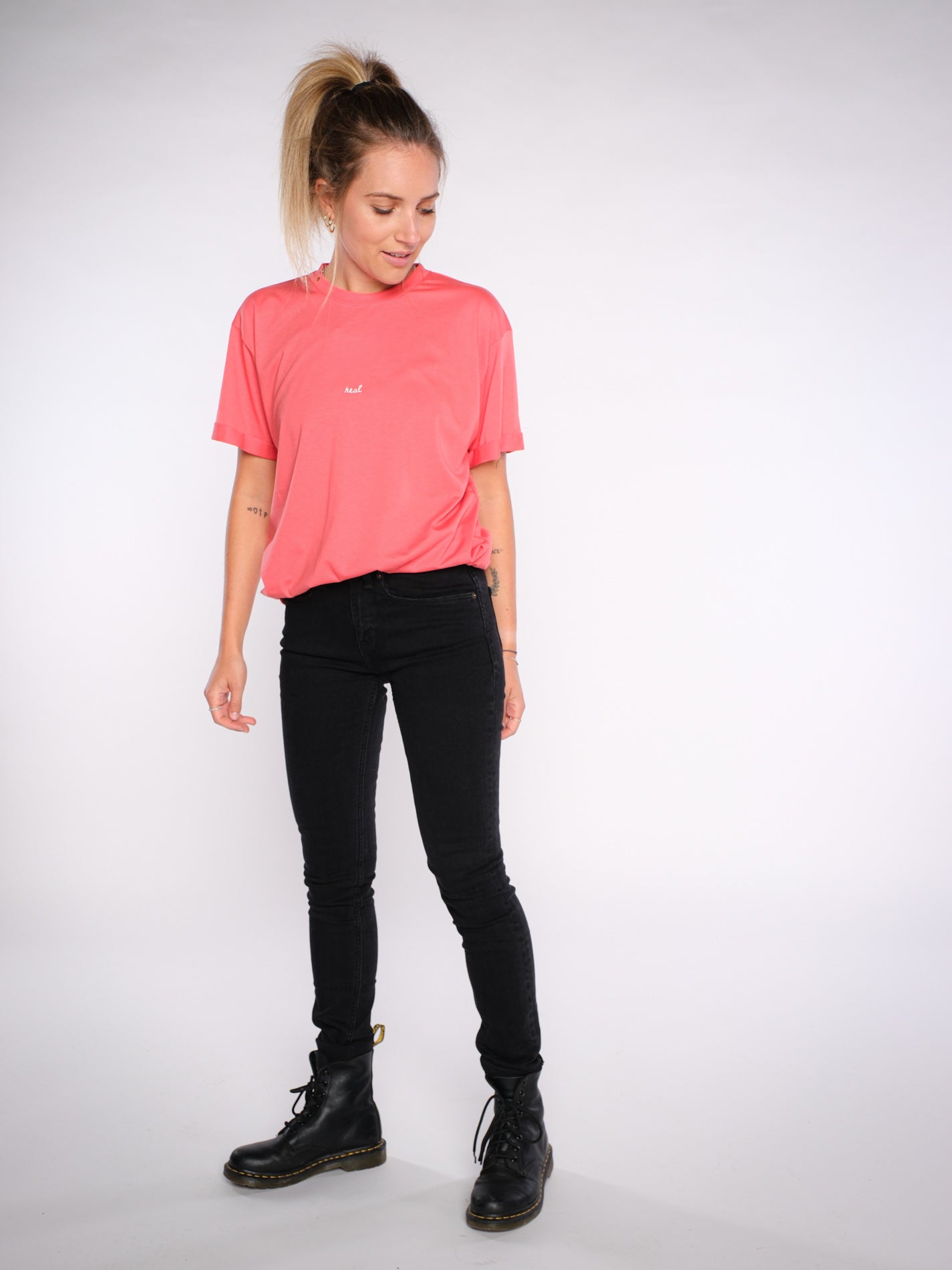 Damen oversized T-Shirt REAL (rot)
