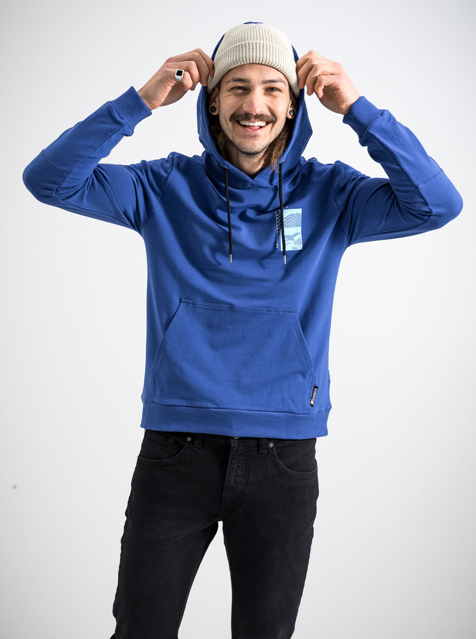Herren Hoodie LEBEN UNTER WASSER (blau)