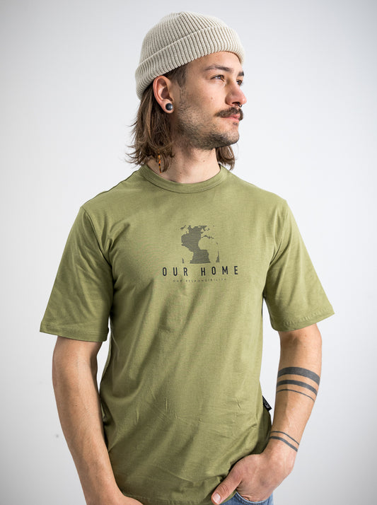 Herren T-Shirt UNSER ZUHAUSE (olivgrün)