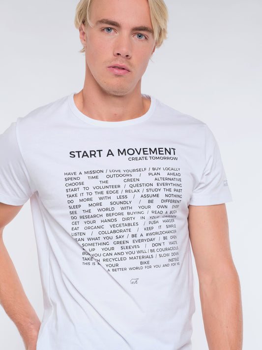 Herren T-Shirt STARTE EINE BEWEGUNG (weiß)