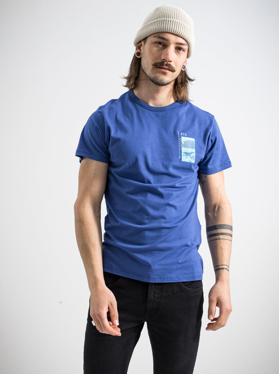 Herren T-Shirt LEBEN UNTER WASSER (blau)