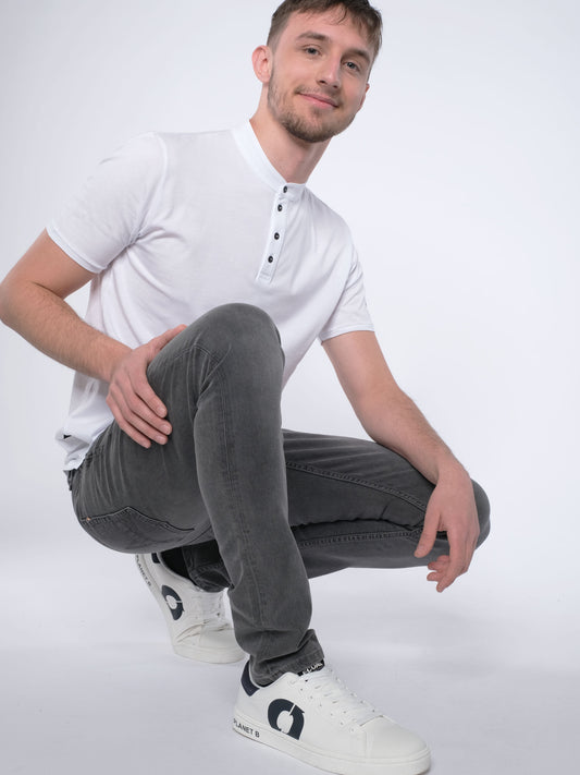 Herren Poloshirt ERDBÄR (weiß)
